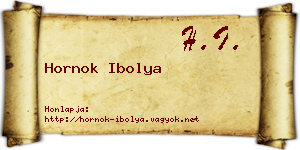 Hornok Ibolya névjegykártya